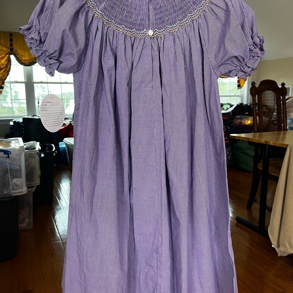 GIRLS ROSALINA SMOCKED BISHOP STYLE DRESS 5Y NWT - Picture 7 of 12
